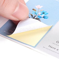 粘着紙ギフトタグステッカー  単語と花の模様の長方形  プレゼント用  梱包袋  ミックスカラー  9x3x0.01cm  3pcs /シート&nbsp;DIY-P049-F02