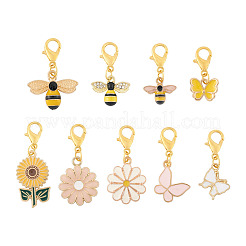 9Pcs 9 Style Alloy Enamel Pendant Decoration&nbsp;HJEW-CD0001-01