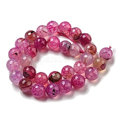 Faceted Natural Dragon Veins Agate Beads Strands&nbsp;G-F447-12mm-L08