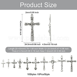 100Pcs 10 Styles Tibetan Style Alloy Pendants&nbsp;FIND-CJ0005-03