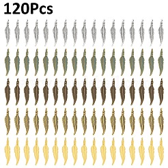 120Pcs 6 Colors Tibetan Style Alloy Pendants&nbsp;FIND-YW0006-89