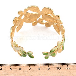 304 Stainless Steel Enamel Cuff Bangles&nbsp;BJEW-H638-03B-G