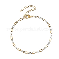 2Pcs 2 Colors 304 Stainless Steel Figaro Chains Bracelet Sets&nbsp;BJEW-JB14356-03