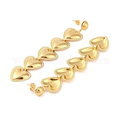 304 Stainless Steel Dangle Stud Earrings&nbsp;EJEW-P289-05G