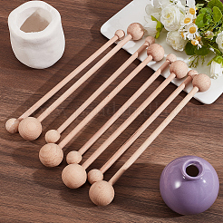 8Pcs Wood Double Head Ball Stick&nbsp;AJEW-CN0007-90