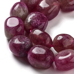 天然石マレーシアジェイドビーズ連売り  オーバル  染め  古いレース  11~13x9~10x8.5~10mm  穴：1mm  約16個/連  7.28~7.48インチ（18.5~19cm）&nbsp;G-P528-N02-01