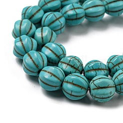 Dyed Synthetic Turquoise Beads Strands&nbsp;G-G075-D02-01