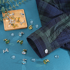 20Pcs Brass Cufflinks Cabochon Settings&nbsp;KK-PH0014-31