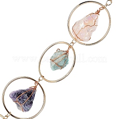 Nuggets Chakra Gemstone Chandelier Hanging Suncatcher&nbsp;AJEW-Q143-02