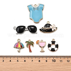 14Pcs 7 Styles Beach Theme Alloy Enamel Pendants&nbsp;ENAM-FP0002-79