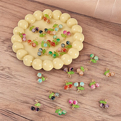28Pcs 7 Colors Crackle Baking Paint  Glass Pendants&nbsp;PALLOY-TAC0185