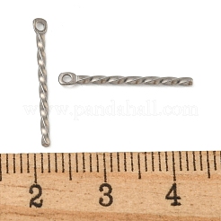 変色しない304ステンレススチールペンダント  ステンレス鋼色  20x2x1.2mm  穴：1mm&nbsp;STAS-Q323-03C-P