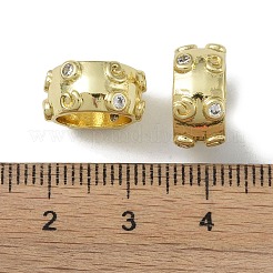 ラックメッキ真鍮製ビーズ  大穴ビーズ  長持ちメッキ  鉛フリー＆カドミウムフリー  18KGP本金メッキ  13x6.5mm  穴：9.5mm&nbsp;KK-A220-25G-G