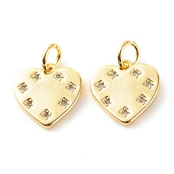 Brass Micro Pave Clear Cubic Zirconia Pendants&nbsp;ZIRC-P094-22G-RS