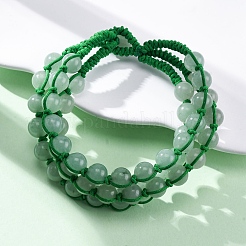 Natural Green Aventurine Round Beaded Multi-strand Bracelets for Men Women&nbsp;BJEW-G743-02D