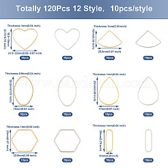 120Pcs 12 Style Brass Linking Rings&nbsp;KK-BY0001-02