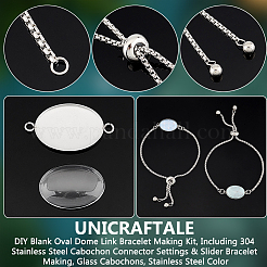 DIY Blank Oval Dome Link Bracelet Making Kit&nbsp;DIY-UN0005-30