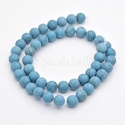 Synthetic Turquoise Round Beads Strands&nbsp;G-D658-6mm