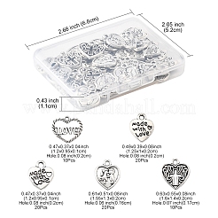 80Pcs 5 Styles Tibetan Style Zinc Alloy Charms&nbsp;TIBEP-FS0001-38