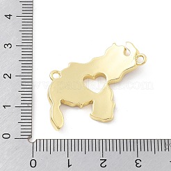 Brass Colorful Enamel Hollow Heart Venezuela Map Connector Charms&nbsp;KK-Z098-21G