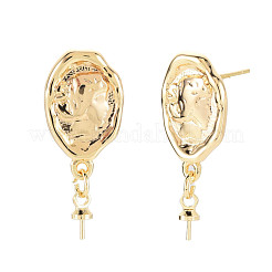 Rack Plating Brass Stud Earring Findings&nbsp;KK-N233-185