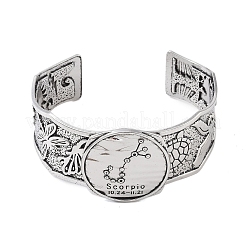 Constellation Alloy Open Cuff Bangles for Women Men&nbsp;BJEW-C064-01AS-11