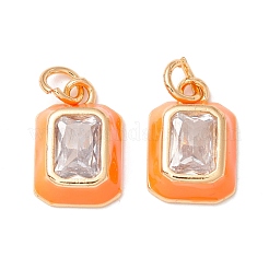 Brass Micro Pave Cubic Zirconia Enamel Charms&nbsp;ZIRC-C034-05G