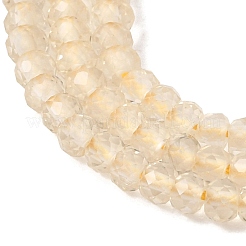 加熱された天然レモンクォーツビーズ連売り  ファセットロンデル  3x2mm  穴：0.6mm  約181個/連  15.16''（38.5センチメートル）&nbsp;GG-CBA4808-A01-01