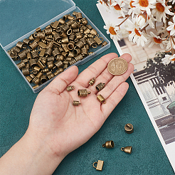 120Pcs 10 Styles Tibetan Style Alloy Cord Ends&nbsp;TIBE-PH0002-20