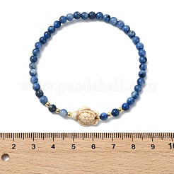 Dyed Natural Freshwater Shell & Synthetic Turquoise Beaded Stretch Bracelets for Women&nbsp;BJEW-JB13883