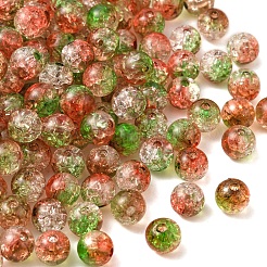 透明クラックルアクリルビーズ 50g  ラウンド  薄緑  8x7.5mm  穴：1.8mm&nbsp;CACR-YW0001-01C