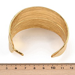 女性用304ステンレススチールカフバングル  葉  18KGP本金メッキ  内径：2-3/8インチ（6.1cm）&nbsp;BJEW-P362-03G