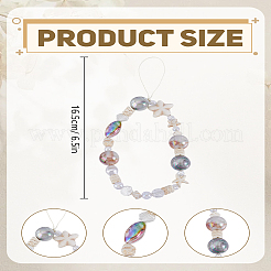 プラスチック模造シェル携帯ストラップ1個  スター  貝殻色  165mm&nbsp;AJEW-LP0004-64