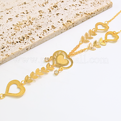 Vintage Heart & Leaf Brass Finger Ring Bracelets&nbsp;XK2544-2