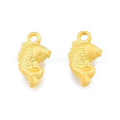 合金ペンダント  金魚チャーム  マットゴールドカラー  14.5x8.5x3.5mm  穴：1.6mm&nbsp;FIND-A017-49MG