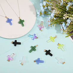 40Pcs 8 Colors Glass Pendants&nbsp;GLAA-CA0001-53