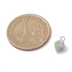 天然のカラフルなトルマリンのダイスチャーム  真鍮のループを有します  プラチナ  10.5x6.5x6.5mm  穴：2mm&nbsp;PALLOY-JF04322-01