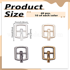 40Pcs 4 Colors Alloy Buckles&nbsp;AJEW-LP0001-60