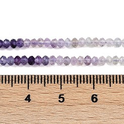 グラデーションカラーの天然カラフルな蛍石ビーズ連売り  多面カット  ロンデル  3x2mm  穴：0.6mm  約184~197個/連  15.28~15.43''（38.8~39.2センチメートル）&nbsp;G-H071-A04-01
