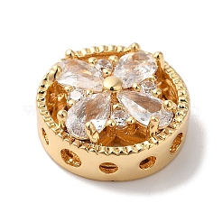 Brass Micro Pave Clear Cubic Zirconia Beads&nbsp;KK-G503-09G