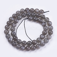 Natural Black Moonstone Beads Strands&nbsp;G-J157-12mm-05