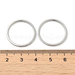変色しない304ステンレススチールプレーンバンドリング  ステンレス鋼色  内径：18mm&nbsp;RJEW-I101-01C-P