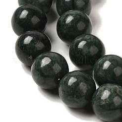 天然黒翡翠ビーズ連売り  ラウンド  6mm  穴：1mm  約58~59個/連  14.57~14.69''（37~37.3センチメートル）&nbsp;G-H067-A03-6MM