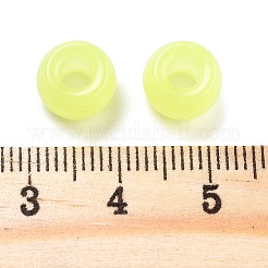 蓄光アクリルビーズ  暗闇で光る  ラウンド  きいろ  9x6mm  穴：4mm  約1851個/500g&nbsp;OACR-S138-01B