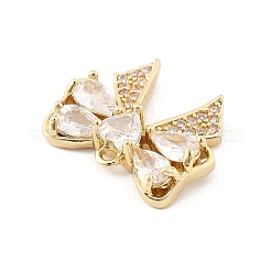 Brass Micro Pave Clear Cubic Zirconia Pendants&nbsp;KK-K371-29C-G