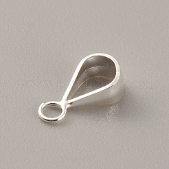 スターリングシルバーのチューブベイル  ループベイル  メロンシード バックル ペンダントベイル  銀  10x5x4mm  穴：2mm  内径：3.5x5.5mm&nbsp;STER-WH0010-03S-02
