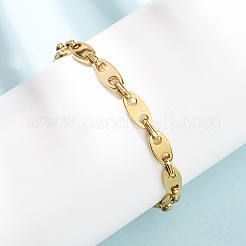 304 Stainless Steel Coffee Bean Chain Bracelets for Women&nbsp;BJEW-F536-11G