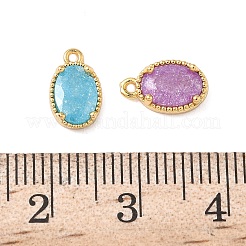 Brass Crushed Ice Cut Cubic Zirconia Pendants&nbsp;KK-D024-24G