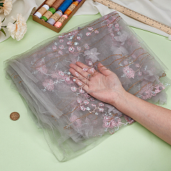 ポリエステルメッシュ生地  服装アクセサリー  花柄  ゲインボロ  1500~1750x0.1~8.5mm  2ヤード/個&nbsp;DIY-WH0622-578A