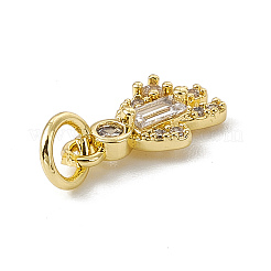 Brass Micro Pave Cubic Zirconia Charms&nbsp;ZIRC-F132-08G